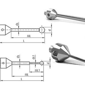 Palpeur M5 à bille en rubis avec tige en TCT