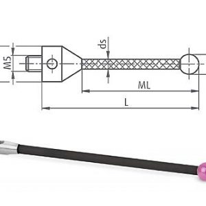 Palpeur M5 à bille en rubis avec tige en fibre de carbone