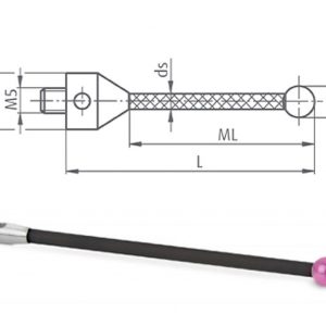 Taster M5 Rubinkugel mit Kohlefaserschaft