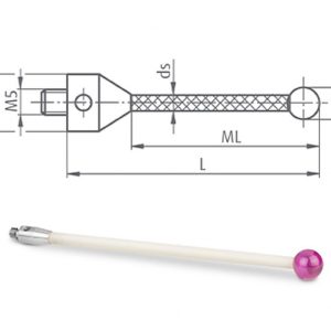 Taster M5 Rubinkugel mit Keramikschaft